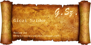 Giczi Szidor névjegykártya
